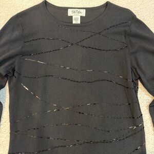 Vintage‎ Bob Mackie Studio Black Beaded Knit Top – Size M